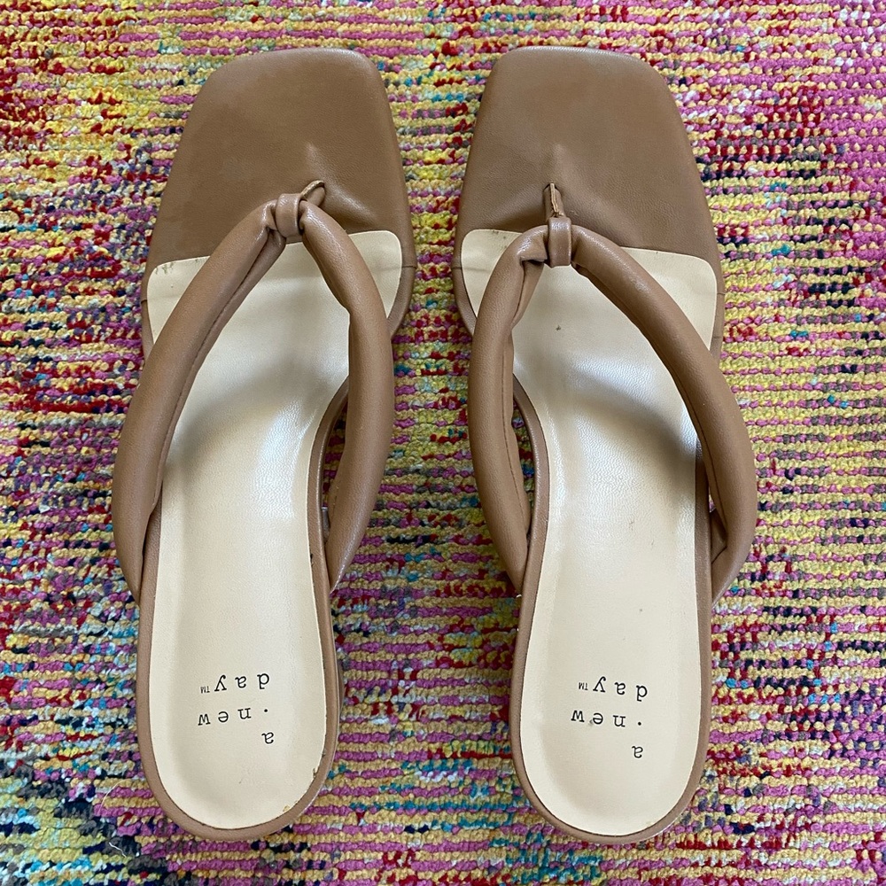 a new day Brown Thong Heels